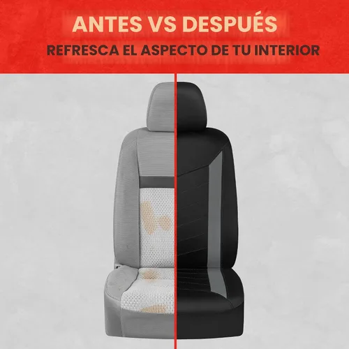 Miniatura 5 de Motor Trend SpillGuard Fundas de asiento para automóviles, camiones y SUV, fundas de asiento grises con forro de neopreno impermeable, fundas