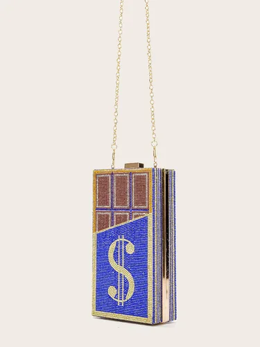 Miniatura 4 de LETODE Women Dollars Money Clutch Evening Bag Rhinestone Handbags Crystal Clutch Purse Bling Wedding Cocktail Party