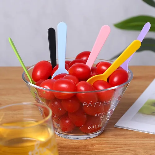 Miniatura 4 de 100 tenedores desechables de plástico ecológico, duradero, tenedores y cucharas 2 en 1, ideales para almuerzo, pícnics o restaurantes y suministros