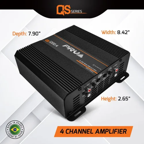 Miniatura 3 de PRV Audio QS1200.4 Amplificador de audio para coche compacto de 4 canales de 2 ohmios 4 x 310 vatios RMS a 2 ohmios - Estéreo de alta potencia de 12