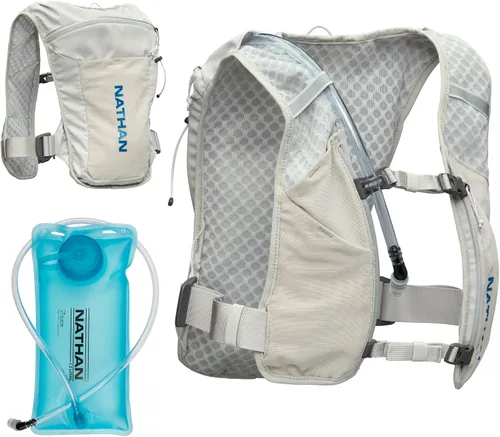 Miniatura 19 de Nathan QuickStart - Chaleco de hidratación con vejiga o frascos, bolsillos de almacenamiento, tela transpirable que absorbe la humedad, correas