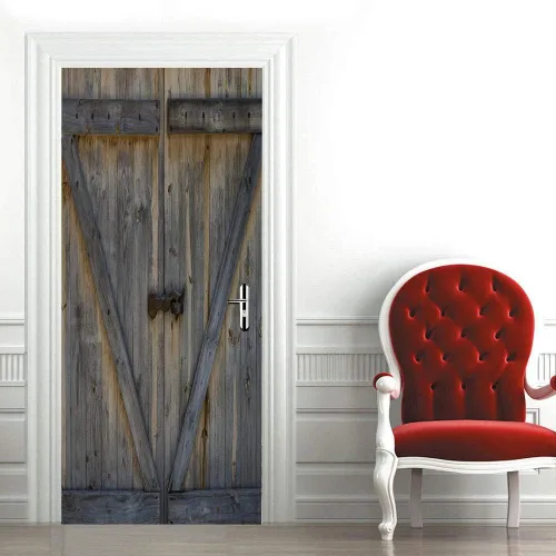 Miniatura 80 de Calcomanías 3D para puerta, murales para despegar y pegar, cocodrilo negro, calcomanías de pared, autoadhesivas, extraíbles, impermeables, de PVC