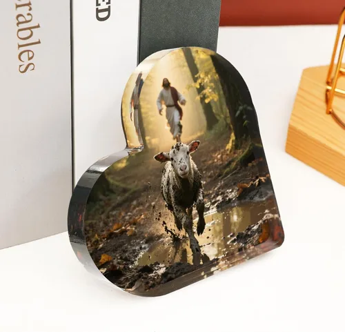 Miniatura 4 de Decoración cristiana de Jesús y Cordero, regalos para mujeres católicas, madres, hermanas y amigas, cumpleaños y Navidad Jesús Cordero