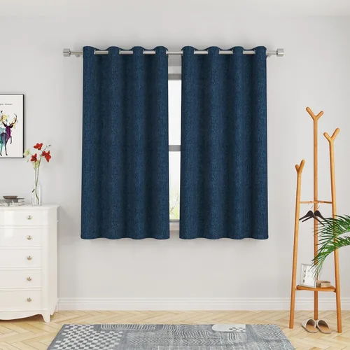 Miniatura 36 de UPOPO Cortinas de niveles de cocina negras de privacidad de lino texturizado de 24 pulgadas de largo, cortinas de café sobre el fregadero, cortinas