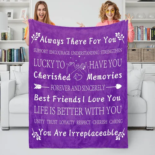 Miniatura 8 de Regalos de cumpleaños para mejores amigas, regalos únicos de amistad femenina, manta de forro polar de 50 x 60 pulgadas (Seablue)