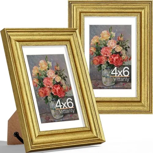 Miniatura 29 de Vittanly - Juego de 2 marcos de fotos de 8 x 10 pulgadas, marco de fotos vintage ornamentado para pared o mesa, muestra fotos de 5 x 7 pulgadas