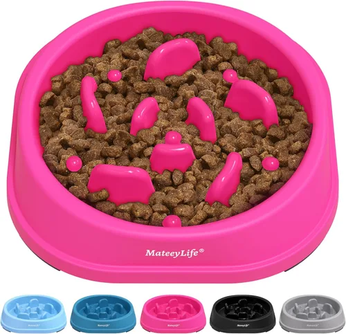 Miniatura 24 de MateeyLife Cuencos de alimentación lenta para perros, 2 unidades, cuencos rompecabezas antiasfixia para comida de perros, alimentación interactiva