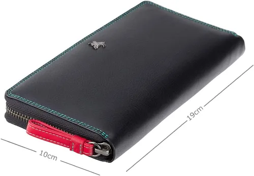Miniatura 3 de Visconti - Cartera de mano de piel suave multicolor para mujer, Spectrum 33 (negro multicolor), Negro