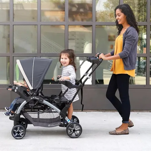 Miniatura 5 de Baby Trend Sit N' Stand Cochecito convertible de uso múltiple, fácil de plegar, para bebé y niño pequeño, con arnés de seguridad y canastilla