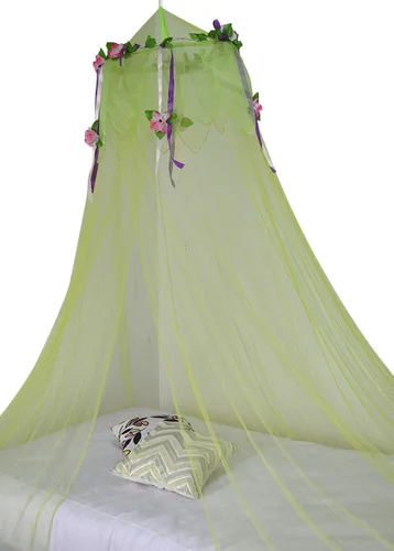 Octorose® - Dosel para cama, red para mosquitos con flores en la parte superior para el vestidor o eventos al aire libre. Color verde azulado Verde