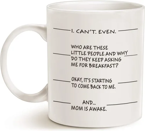 Miniatura 2 de Mauag Regalos para el día de la madre, regalos navidad, regalos idea - taza de café divertida para mamá, “I cant even and.mom is awake”, 11 onzas