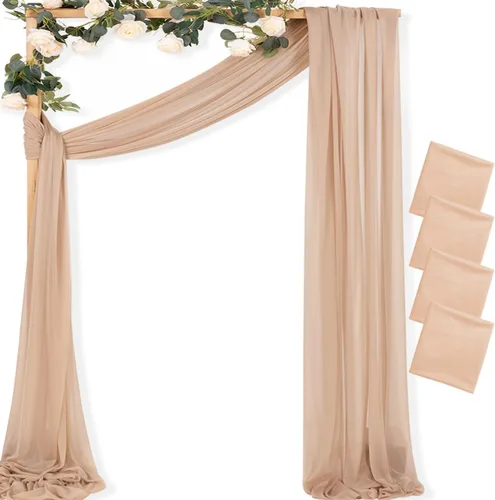 Miniatura 29 de MLMC 1 panel de tela para arco de boda azul bebé, 29 x 20 pies, cortinas de gasa extralargas transparentes de 6.6 yardas, paneles de cortinas