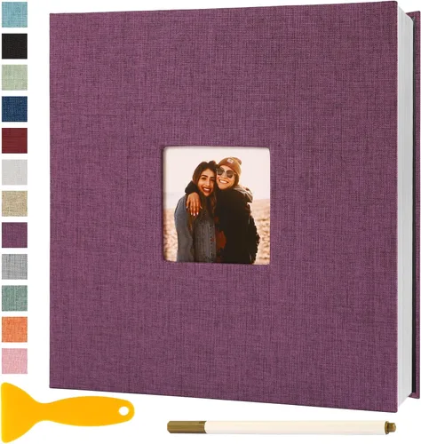 Miniatura 8 de Álbum de fotos autoadhesivo con páginas adhesivas, álbumes de fotos magnéticos para fotos de 4x6, 5x7, 8x10, libros con páginas adhesivas para bebé