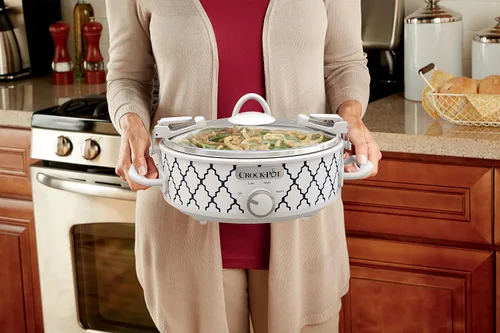 Miniatura 4 de Crock-Pot mini olla cacerola de cocción lenta de 2.5 qt, color blanco/azul