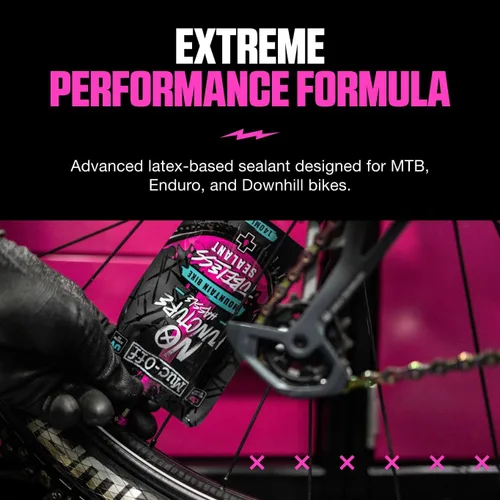 Miniatura 3 de Muc-Off Sellador sin cámara sin complicaciones de pinchazos, 1 litro, sellador avanzado para neumáticos de bicicleta con tinte trazador UV que sella