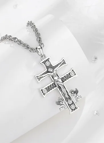 Miniatura 123 de CELESTIA Medallas de plata de ley 925 San Miguel/San Cristóbal/San Benito/San Gabriel/Virgen María/Jesús/Caravaca/Metatrón/Sello de los Siete