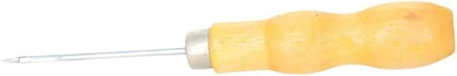 Miniatura 10 de Utoolmart Punzón para rascar, herramienta de punzón de cuero, mango de madera, doble forma de calabaza, herramientas de artesanía en cuero