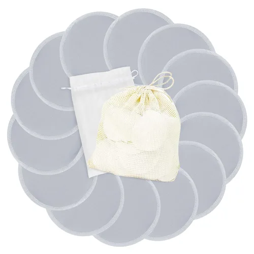 Miniatura 15 de wegreeco Almohadillas de lactancia para el pecho (paquete de 14) + bolsa de lavandería y bolsa de almacenamiento de viaje, 4.7 pulgadas
