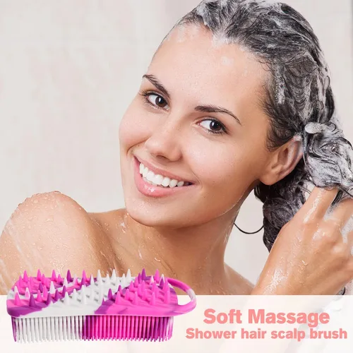 Miniatura 7 de Limpiador corporal de silicona, esponja para mujer, limpiador de ducha suave y exfoliante para baño, gel de goma para limpieza profunda, exfoliante