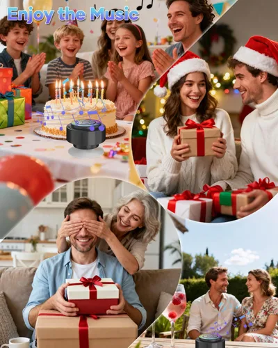Miniatura 6 de Altavoz de ducha Bluetooth, IP67 impermeable altavoces portátiles con ventosa, espectáculo de luces, micrófono integrado, mini altavoz para baño