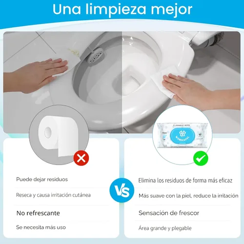 Miniatura 6 de WONDERFUL Toallitas desechables, sin perfume, 100% a base de plantas, toallitas húmedas para trasero para adultos y niños, seguras