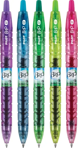 Miniatura 5 de PILOT B2P Colors - Bolígrafo de gel de bola rodante rellenable y retráctil hecho de botellas recicladas, punta fina, tintas G2 de colores surtidos