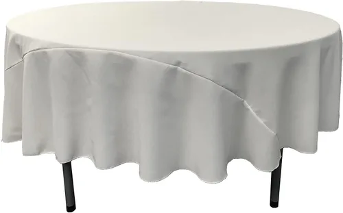 Miniatura 116 de LA Linen - Mantel redondo lavable de popelina de poliéster, resistente a manchas y arrugas, 51", mantel de tela para comedor, cocina, fiesta, Negro