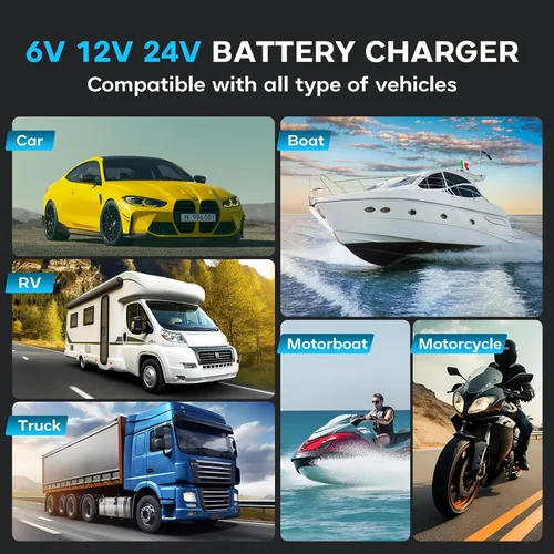 Miniatura 3 de Cargador de batería de 35 amperios, cargador inteligente de goteo 6V/12V/24V, cargador de batería de coche, litio, Lifepo4, plomo ácido