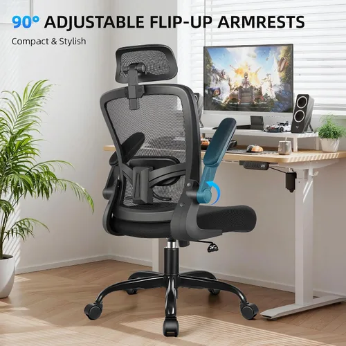 Miniatura 6 de FelixKing Silla de Oficina, Silla de Escritorio con Soporte Lumbar Ajustable, Silla de Computadora Ergonómica con Respaldo Alto y Respaldo
