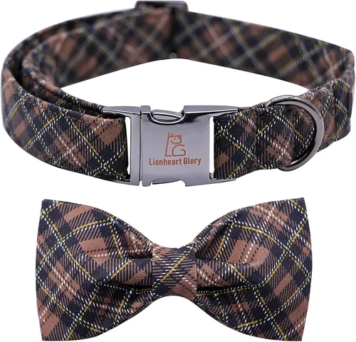 Miniatura 15 de Lionheart glory Collar de perro, Collar de perro para niños con corbatín azul ajustable, Collar con corbata para perros grandes Bandera