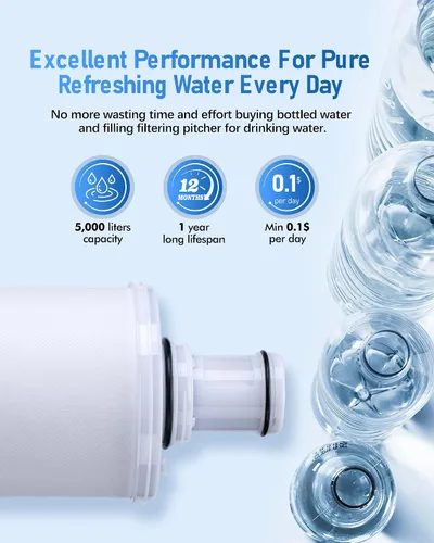 Miniatura 6 de Cartucho de repuesto para filtro de agua 100186 compatible con el sistema de filtro de agua Amway espring, filtración de alta precisión, retiene