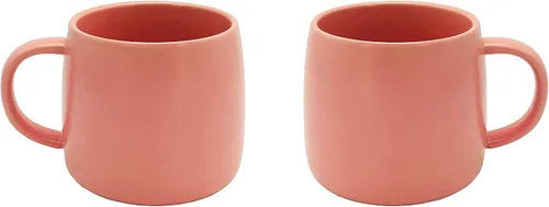 Miniatura 5 de PACEKONER Paquete de 2 tazas de cerámica, tazas de porcelana con asa, tazas de cerámica lisas para café, té, leche, cacao (verde)