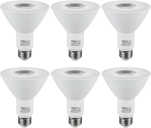 Miniatura 8 de TORCHSTAR Bombillas LED PAR30, equivalente a 8 W, 75 W, bombillas LED CRI90+ regulables, certificación UL, bombilla de inundación de cuello largo