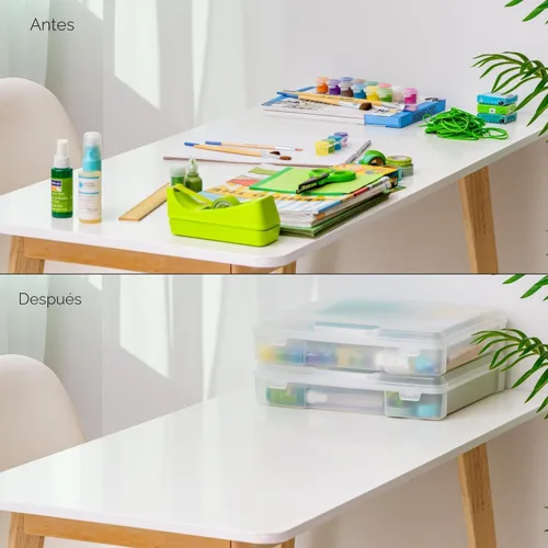 Miniatura 4 de IRIS USA - Paquete de 6 cajas de almacenamiento transparente de plástico para papel de álbumes de recortes de 12 x 12 pulgadas, organizadores