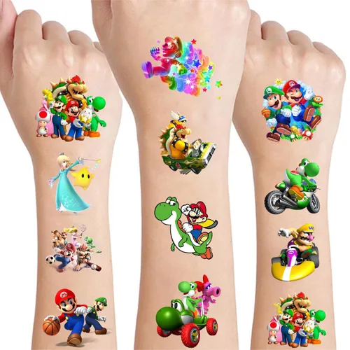 Miniatura 2 de 60 piezas de tatuajes temporales de dibujos animados para niños, juguetes de tatuajes temporales para niños, pegatinas de arte DIY, suministros