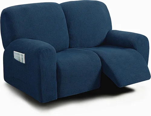 Miniatura 41 de ULTICOR - Juego de 8 fundas para sofá reclinable de jacquard, fundas para sofá reclinable elásticas para 3 cojines, gruesas, suaves, lavables Gris