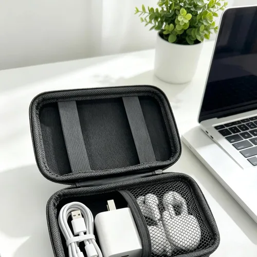 Miniatura 3 de Estuche para cargador, mini estuche organizador de cables, bolsa de bolsa, organizador de cargador pequeño, bolsa de transporte de almacenamiento