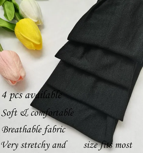 Miniatura 6 de Hjiaruiky 4 diademas de turbante para mujer, bohemias, elásticas, a la moda, de tela anudada, bonita, gruesa, para mujeres, niñas, yoga, color negro
