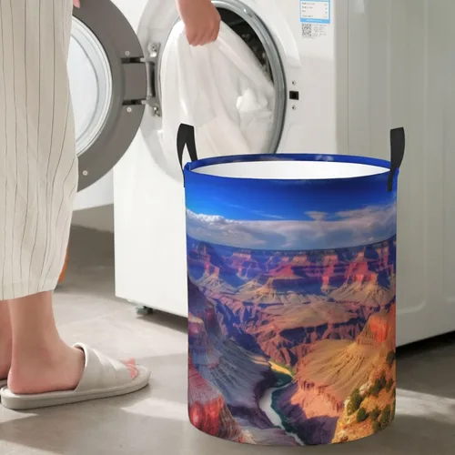 Miniatura 7 de Beauty Grand Canyon print Circular Hamper Waterproof Storage Bin Organizer Basket Laundry Hamper With Handles For Clothes Toys Small