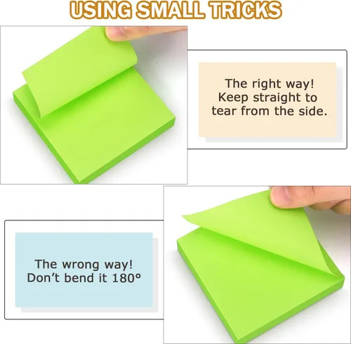 Miniatura 5 de Notas adhesivas emergentes de 3 x 3 pulgadas, colores brillantes, autoadhesivas, 24 blocs por paquete, 70 hojas/bloc, total de 1680 hojas 24