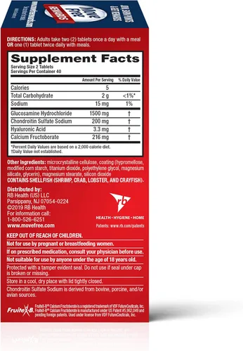 Miniatura 4 de Suplemento avanzado Move Free para articulaciones de triple fuerza con glucosamina, condroitina y ácido hialurónico, 11873, 1, 1