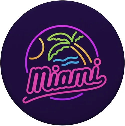 Miniatura 3 de Miami, Miami Beach Florida USA Graphic Gift PopSockets Grip and Stand para teléfonos y tabletas, Negro