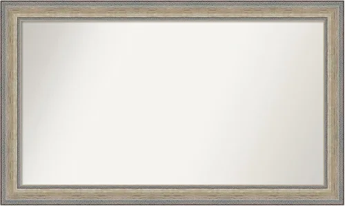 Miniatura 287 de Amanti Art Espejo de baño plateado para sobre fregadero, 28 x 47 pulgadas, espejo rectangular de plata imperial, marco de madera tradicional de gran