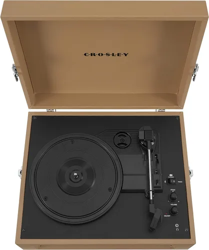 Miniatura 9 de Crosley CR8017B-TA Voyager - Tocadiscos portátil clásico de vinilo con Bluetooth de entrada/salida y altavoces integrados, color marrón Canela