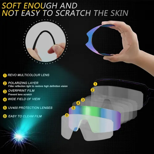 Miniatura 3 de SPOSUNE Gafas de sol polarizadas de ciclismo para hombres y mujeres, UV400, gafas deportivas para bicicleta, béisbol, correr, MTB C21