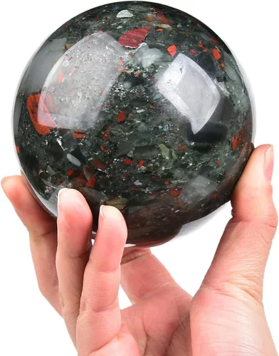 Miniatura 88 de JIC Gem Esfera de cristal de cuarzo Pietersite, bola de cristal decorativa azules y marrones dorados para meditación, decoraciones de mesa