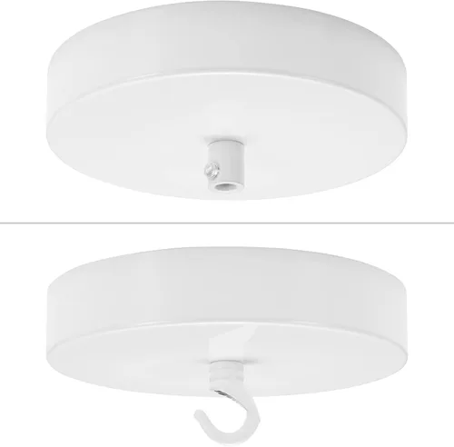 Miniatura 2 de Canomo Dosel de Lámpara de Araña con Agujero Central Blanco de 5 Pulgadas Kit de Dosel de Lámpara Colgante Placa de Luz de Techo con Todos