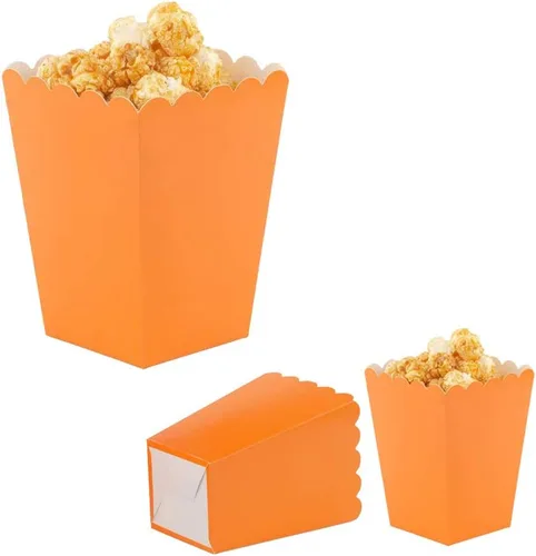 Miniatura 10 de Cajas negras para palomitas de maíz, mini caja de papel para palomitas de maíz, contenedor de cartón para palomitas de maíz para fiestas, paquete
