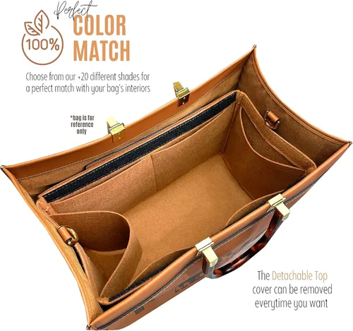 Miniatura 7 de Sunshine Tote Organizer Insert, Sunshine Shopper Medium Insert, Mini Sunshine Large Organizer, Handmade 3mm Premium Felt Snug Sturdy Gold Zipper