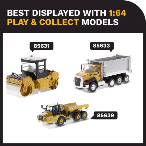 Miniatura 7 de Diecast Masters 1:64 Caterpillar CB-13 Roller with ROPS, Play & Collect Series Cat Trucks Equipo de construcción Modelo a escala coleccionable
